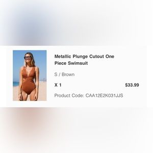 Brown One piece swimsuit